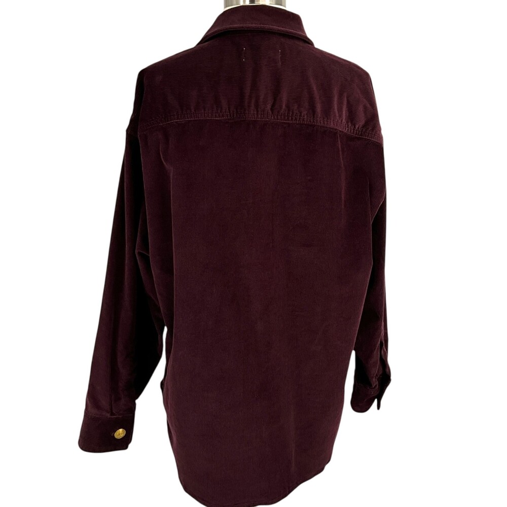 rag & bone Lory Corduroy Shirt Jacket Burgundy Shacket Oversized Size Small S - Picture 5 of 10